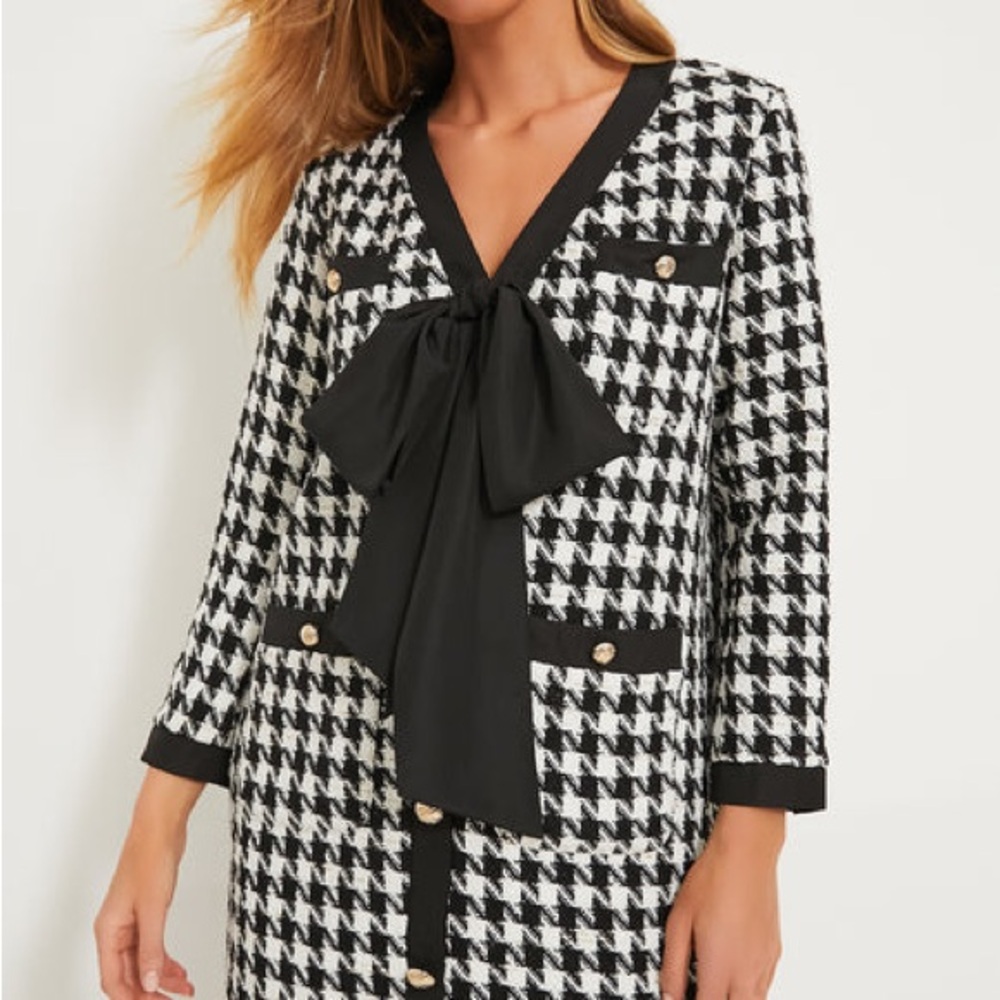 Pomander Place Black and White Houndstooth Jacket
